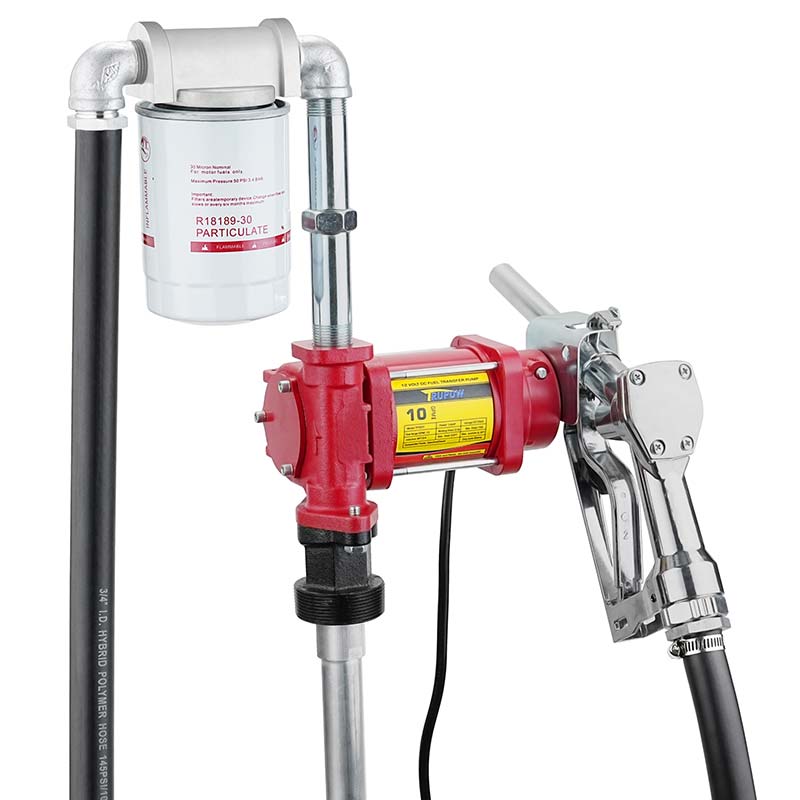 12V Bahan Bakar Bensin Transfer Pump Kit karo Nozzle